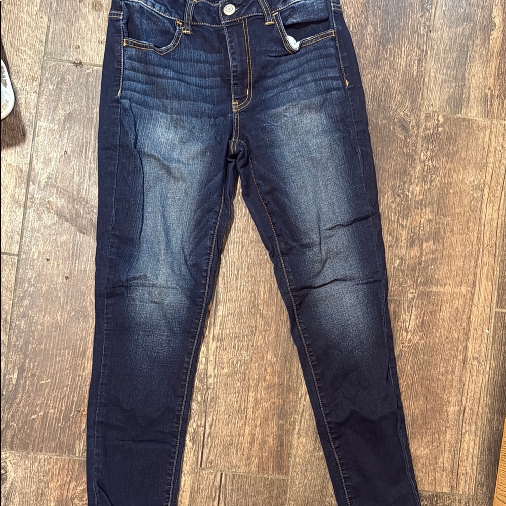 American Eagle Outfitters Blue Skinny Jeans Distressed Denim